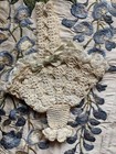 Antique Crochet And Lace Silk Lined Basket