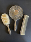 Vintage Hand Mirror  Brush And Comb  Victorian  3 Piece Set