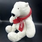Official 2007 Coca Cola Polar Bear W scarf- 12    Bear  10    Sitting- Read Desc 