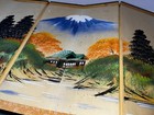 Vintage Japanese Byobu Folding Screen Hand Painted Mount Fuji Signed Kotobuki