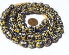 Ghana African Matched Navy Blue Recycled Round Glass Trade Beads