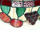 Vintage 1970   s Tiffany Style Stained Glass Chandelier Lamp Shade Multi Colored