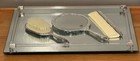 Godinger Silver Plated 4 Pc Dresser Set Vanity Tray Mirror Brush Comb Vtg 1987