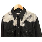 Wrangler Western Pearl Snap Shirt Black Floral Yoke Long Sleeve Mens Size L