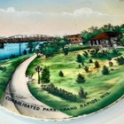 Grand Rapids Park Wi Wisconsin Antique Souvenir China Trinket Dish Plate