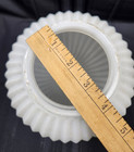 Vtg Mcm White Frosted Ribbed Glass Globe Light Fixture 8  Dia -2 Otherslisted  1