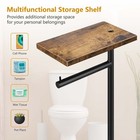 Rustic Brown Farmhouse Toilet Paper Dispenser - Freestanding Tissue Roll Hold   