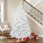 8ft Artificial White Christmas Tree Unlit Spruce Xmas Tree With 1430 Branch Tips