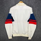 Vintage 80s Adidas Track Jacket Mens Large White Navy Red Trefoil Made In Usa