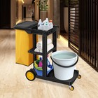 Traditional Cleaning 3-shelf Janitorial Cart  500 Lbs Capacity Housekeeping Cart