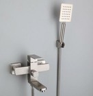 Brushed Hand Shower Faucet Bathtub Bath Massage Bathroom Hot Cold Mixer Wall Tap