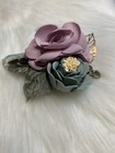 Camellia Flower Brooch Pin Clip Large Purple Blue Handmade Gift Wedding Birthday