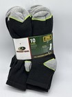 New 10 Pairs Mossy Oak Mens Full Cushioned Quarter Cotton Work Socks  6-12 Black