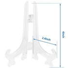 Litoexpe 24 Pcs 4 Inch Clear Plastic Easels Plate  Picture Frame Stand Holder   