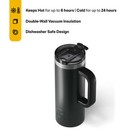 Rtic 20 Oz Ceramic Lined Insulated Road Trip Travel Mug  Leak-resistant Lid  Bla