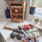Wooden Potato And Onion Storage Bin - Potato Onion   Garlic Storage Box Rustic