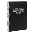 Spiral-bound Address And Telephone Book With Plastic Cover  Black
