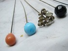 Lot 14 Vintage Hat Stick Pins Victorian Rhinestone Faceted