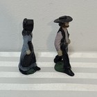 Vintage Cast Iron Amish Couple Antique Figures Display Lot Of 2 Very Old