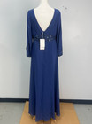 Jj s House Navy Blue Empire V-neck Long Mother Of The Bride Dress Sz 10 14434