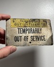 Vintage 1950s Bell System Temporarily Out Of Service Payphone Pay Telephone Sign