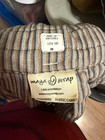 Maya Wrap Ring Sling Baby Carrier Cotton Brown blue Striped Infant Toddler Sz 1