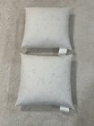Set Of 2 Crate   Barrel Pillow Inserts 18x18 Duck Feather   Down Cotton White