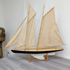 Vintage Schooner Pond Yacht Model  43  Length 39 5  Height Office Display Piece