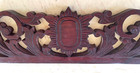 Carved Wood Mahogany Pediment Ornate Architectural Wall Decor 28 l X 5 75  X  75
