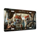 Funny Cat Decorative Front License Plate Aluminum 6x12 Universal Fit