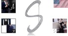 Classy Rhinestone Initial Brooch Pin     Silver Letter For Women