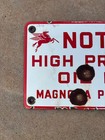 Mobil Pegasus High Pressure Oil Line 1963 Porcelain 15x8 Sign