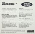 Borland Visual Dbase 7 Compiler 32-bit Bor10294  Dba1370ww35182  New 