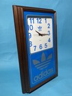 Vintage 1980s Adidas Hanover Blue Trefoil Logo Advertising Clock  22x14