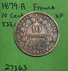 1879-a France          10 Centimes Coin Xf Extra Fine Low Mintage 823 000