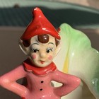 Vintage Elf Pixie Cabbage Leaf Planter Figurine Kitschy Christmas 5    Tall