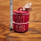 New Rae Dunn By Magenta Red Salt   Pepper Round Stackers Cellar Christmas