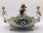Vtg Antique German Von Schierholz Hand Painted Porcelain Centerpiece Cherub Bowl