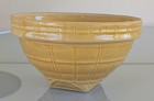 Vtg  Nelson Mccoy Yellow Ware Windowpane Mixing Bowl Size 8 Shield Mark  4
