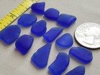 Genuine Beach Sea Glass Surf Tumbled Cobalt Blue Ocean Frosted Tiny Small V04