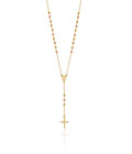14k Two Tone Gold Rosary Small Cross Drop Our Lady Of Grace Miraculous Medal 