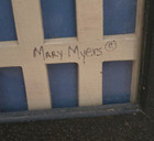 Mary Myers Framed Folk Art 13  X 9  Wood  Moon  Stars  Picket Fence  Black Crow