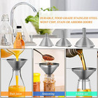 6 Pcs Stainless Steel Mini Funnels For Kitchen Use Large Tiny Small Funnel Set 3