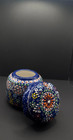 Kutahya Turkish Ceramic Lidded Jar Hand Painted Floral Spice Sugar Storage Trink