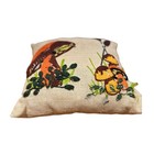 Vintage Crewel Embroidery Mushroom Pillow Hand Stitched 70s Retro Cottage 13 