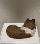 Vintage 1984 Sandicast Collie Dog Figurine Sculpture Sandra Brue Signed