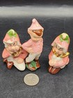 Vintage 1950s Set Of 3 Pink Pixies  Japan