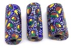 3 Rare Antique Dark Blue Venetian Millefiori African Glass Trade Beads- 1993