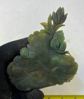 11 Cm China Old Dynasty Hetian Green Jade Lotus Bird Exorcism Ornament