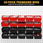 297 Piece Pegboard Hooks Kit  Peg Board Organizer Accessories With Bins For Orga